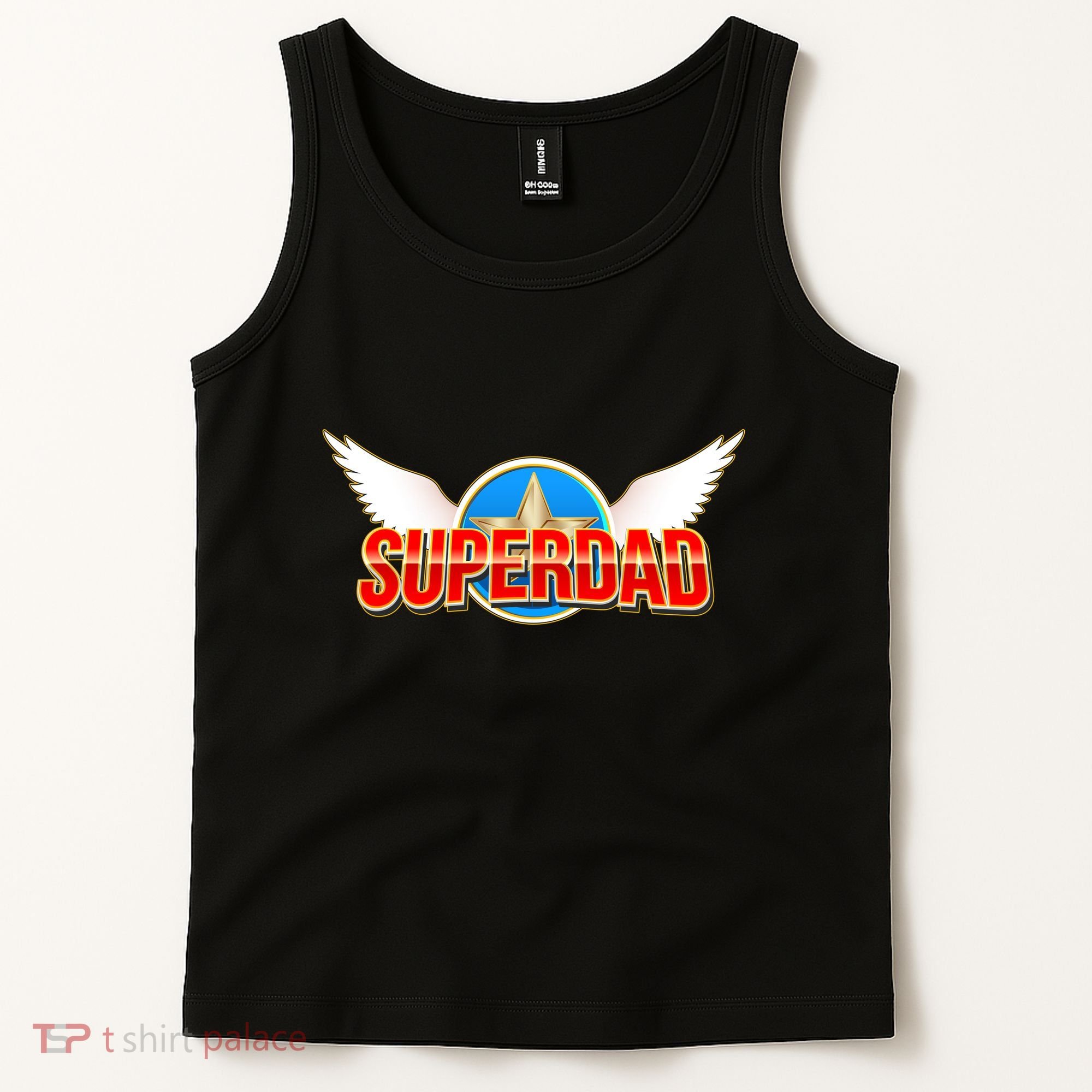 Super Dad Superhero Winged Badge Emblem Tank Top