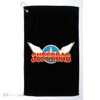 Super Dad Superhero Winged Badge Emblem Golf Towel thumb 0