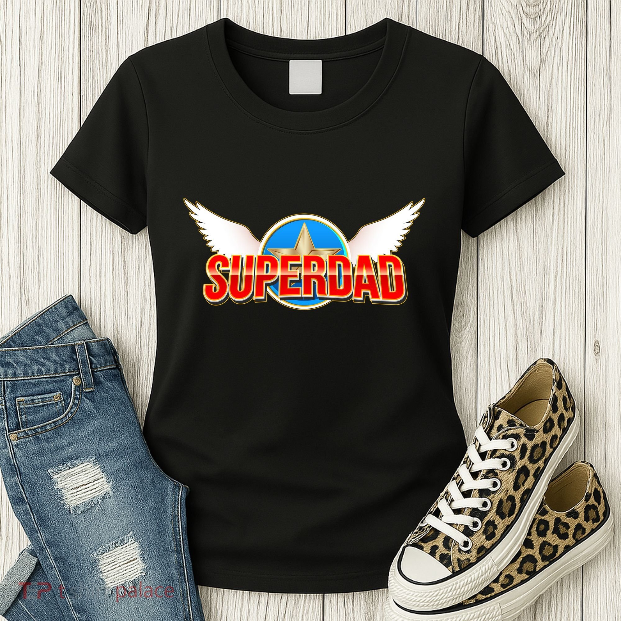 Super Dad Superhero Winged Badge Emblem Women's T-Shirt