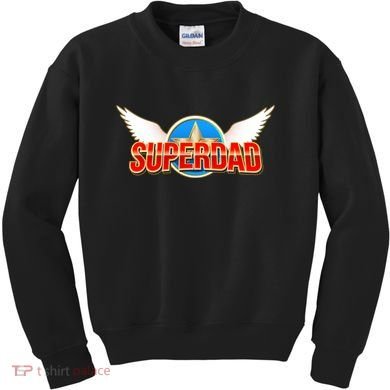 Super Dad Superhero Winged Badge Emblem Kids Sweatshirt
