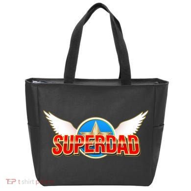 Super Dad Superhero Winged Badge Emblem Bag