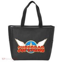 Super Dad Superhero Winged Badge Emblem Tote Bag thumb 0