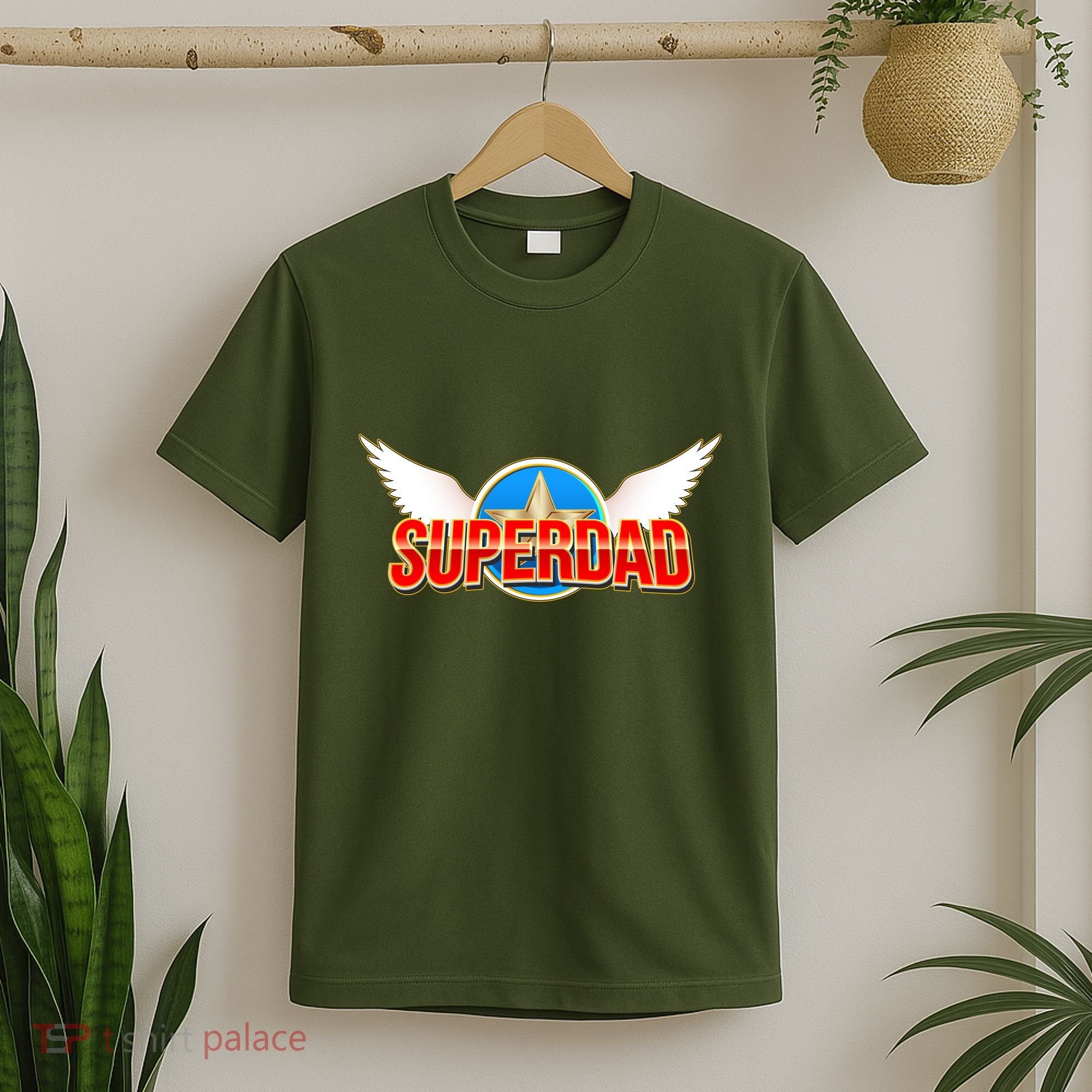 Super Dad Superhero Winged Badge Emblem T-Shirt