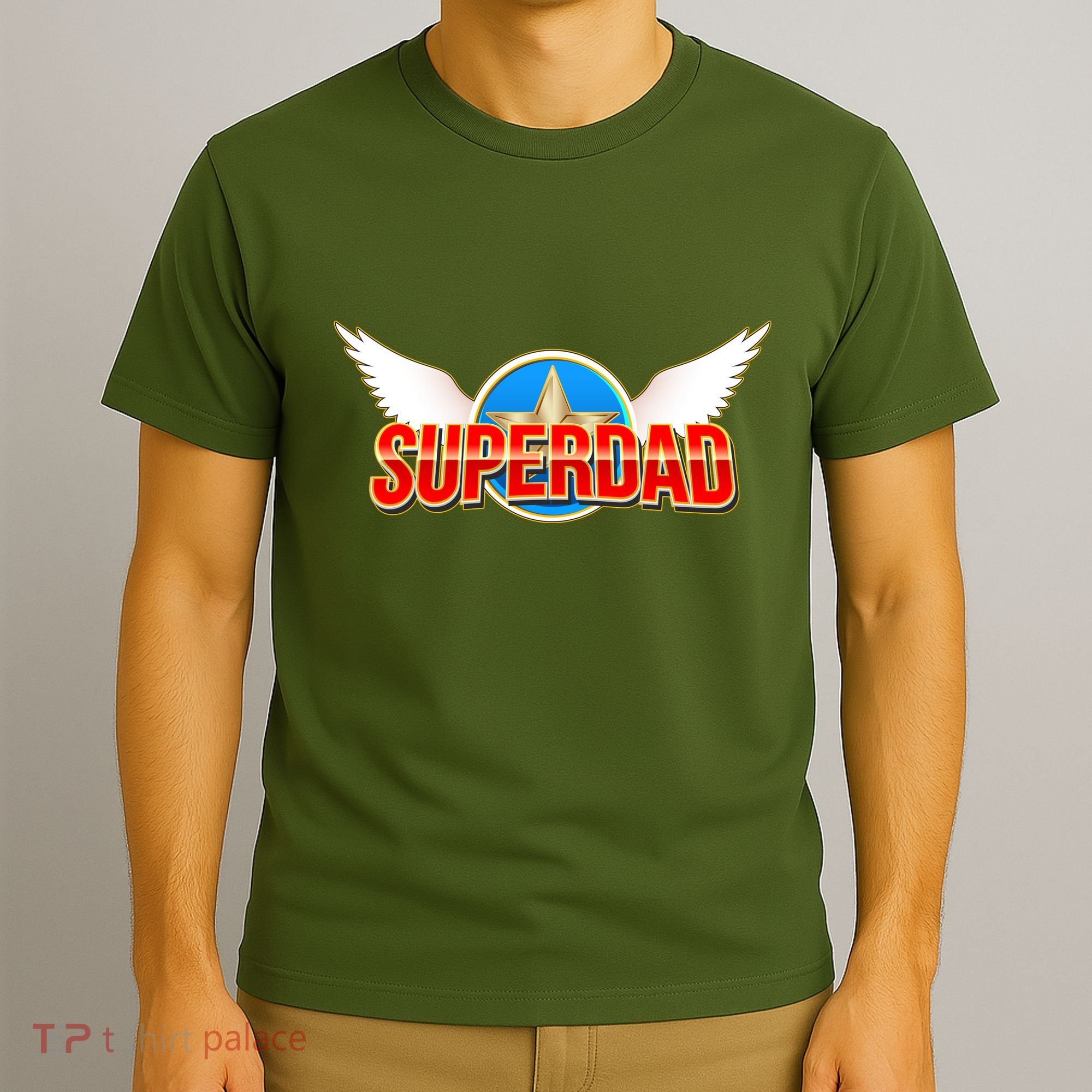 Super Dad Superhero Winged Badge Emblem T-Shirt