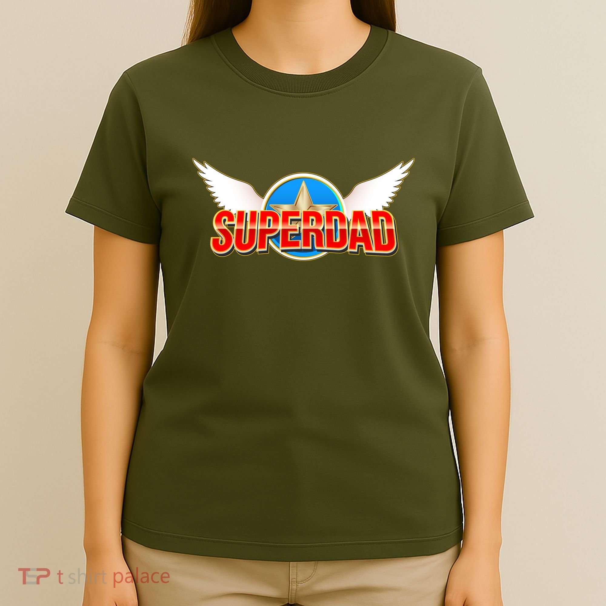 Super Dad Superhero Winged Badge Emblem T-Shirt