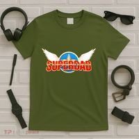 Super Dad Superhero Winged Badge Emblem T-Shirt thumb 5