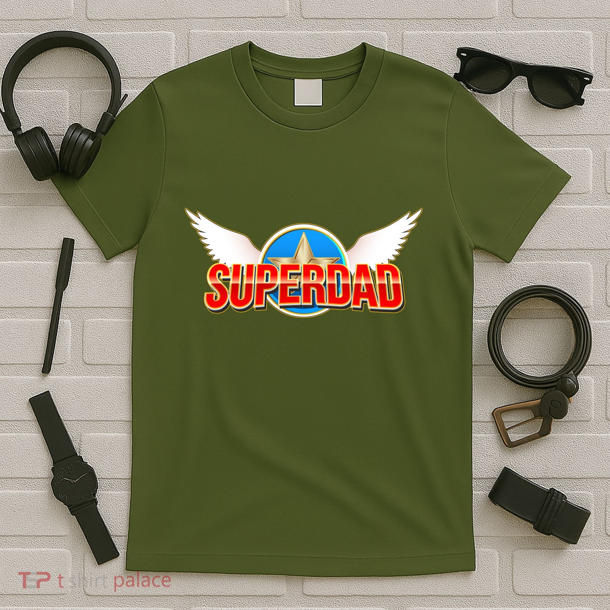 Super Dad Superhero Winged Badge Emblem T-Shirt