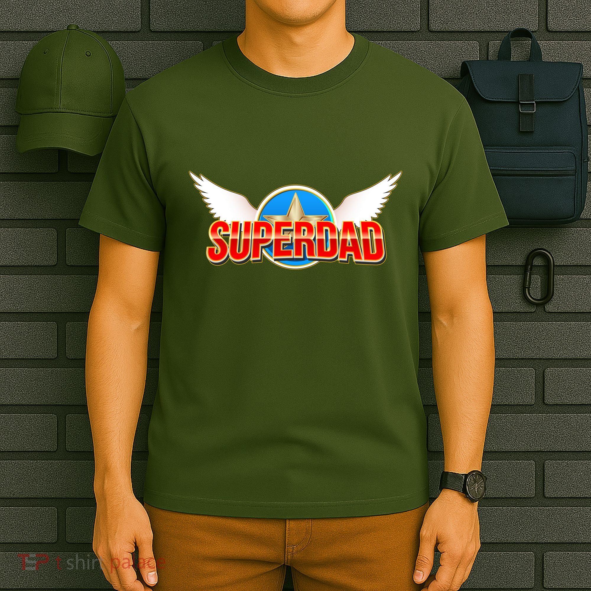 Super Dad Superhero Winged Badge Emblem T-Shirt