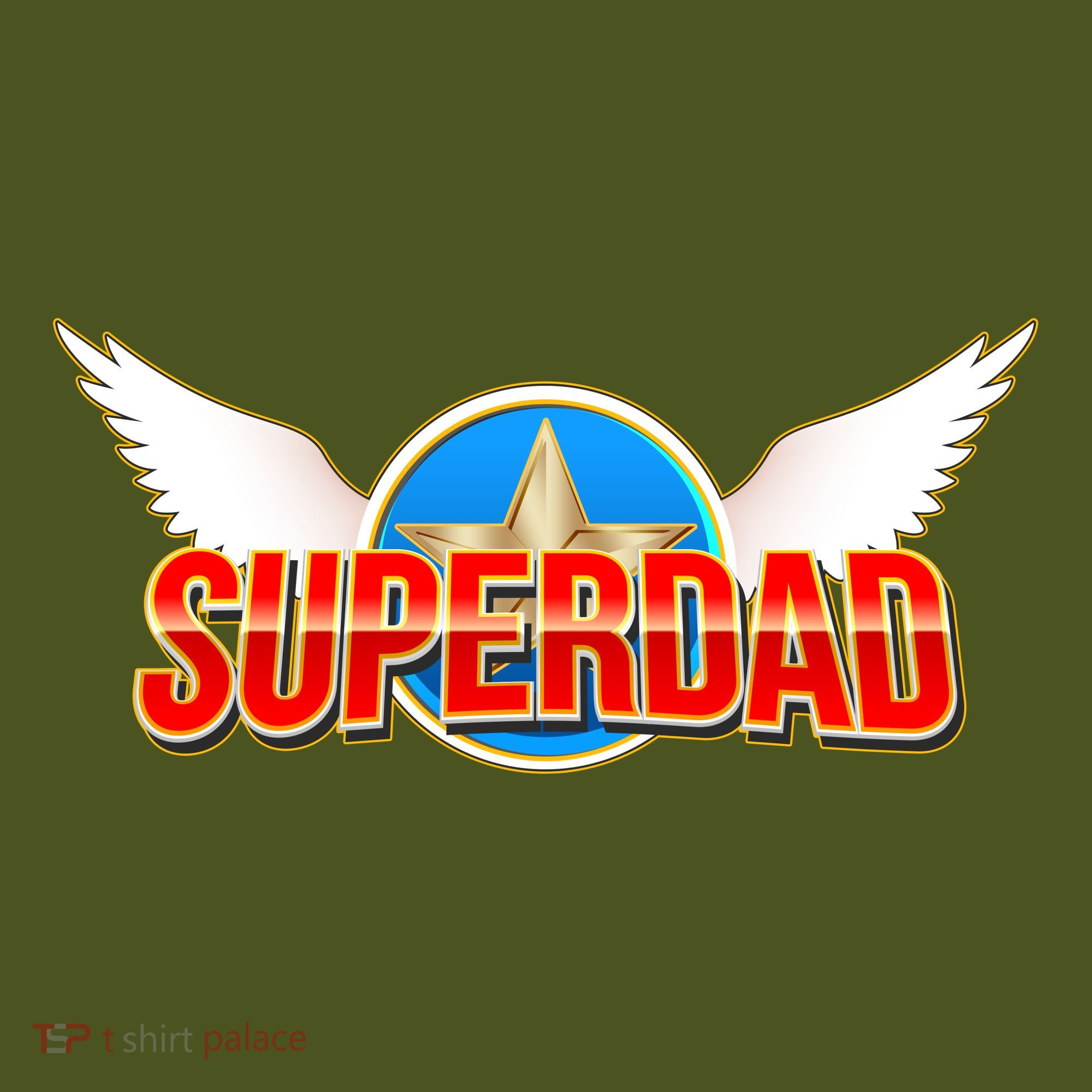 Super Dad Superhero Winged Badge Emblem Backpack