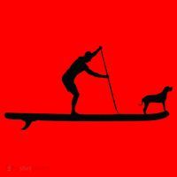 SUP Dog Stand Up Paddle Board Paddling Surf Surfing Santa Hat thumb 1