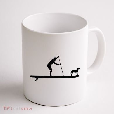 SUP Dog Stand Up Paddle Board Paddling Surf Surfing Coffee Mug back
