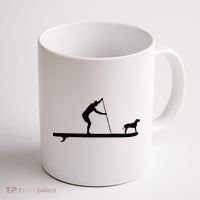 SUP Dog Stand Up Paddle Board Paddling Surf Surfing Coffee Mug thumb 1