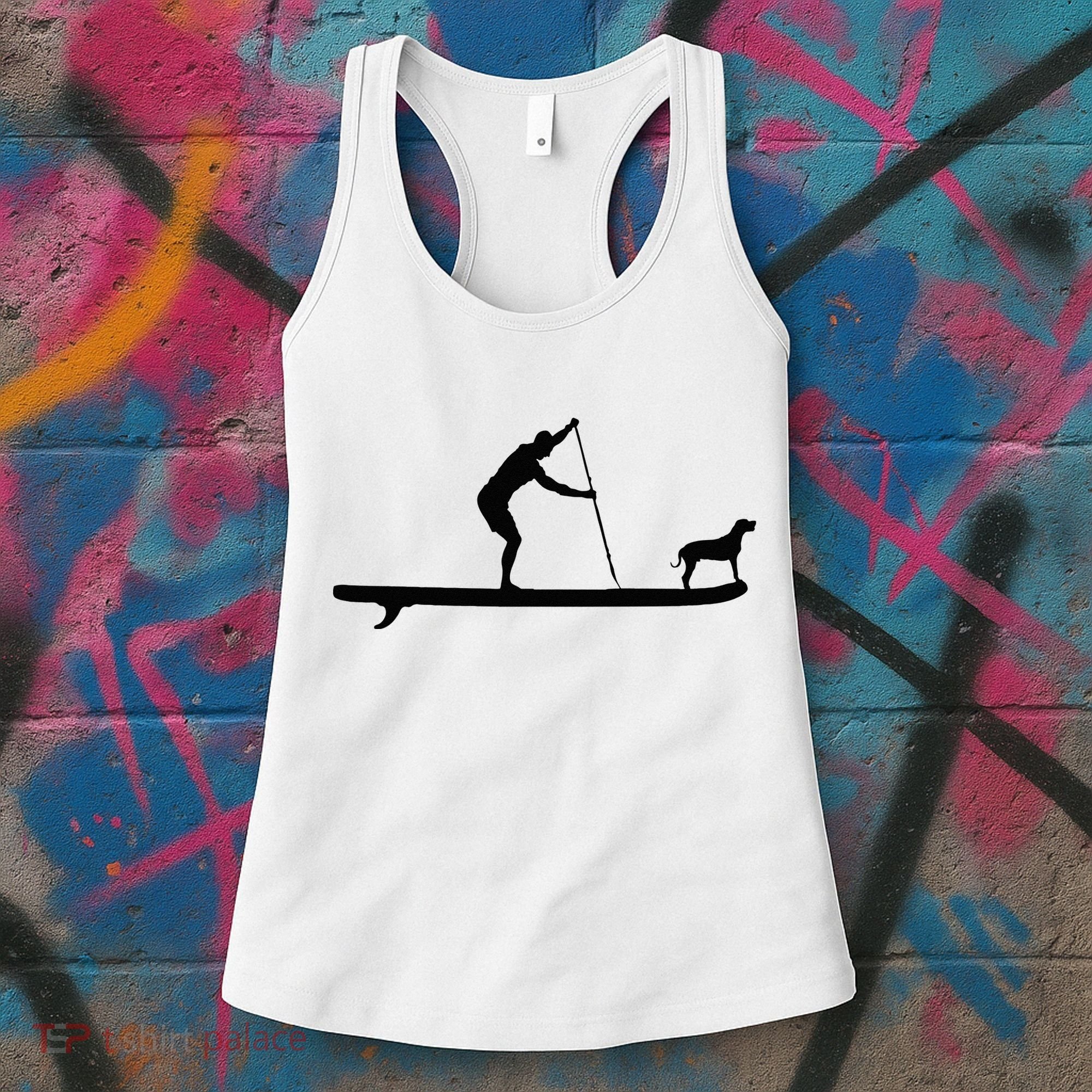 SUP Dog Stand Up Paddle Board Paddling Surf Surfing Women's Tank Top