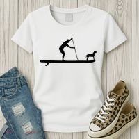 SUP Dog Stand Up Paddle Board Paddling Surf Surfing Women's T-Shirt thumb 3