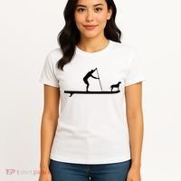 SUP Dog Stand Up Paddle Board Paddling Surf Surfing Women's T-Shirt thumb 4