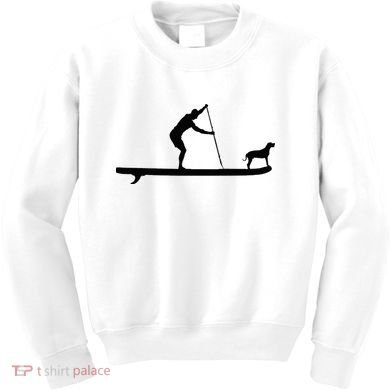 SUP Dog Stand Up Paddle Board Paddling Surf Surfing Kids Sweatshirt