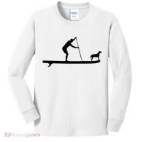 SUP Dog Stand Up Paddle Board Paddling Surf Surfing Kids Long Sleeve Shirt thumb 0