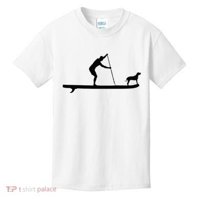 SUP Dog Stand Up Paddle Board Paddling Surf Surfing Kids T-Shirt