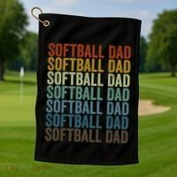 Softball Dad Softball Dad Gift Golf Towel thumb 1