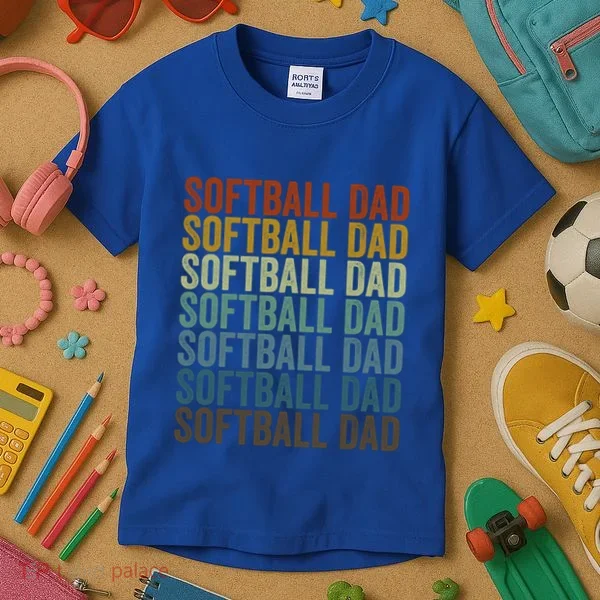 Softball Dad Softball Dad Gift Kids T-Shirt