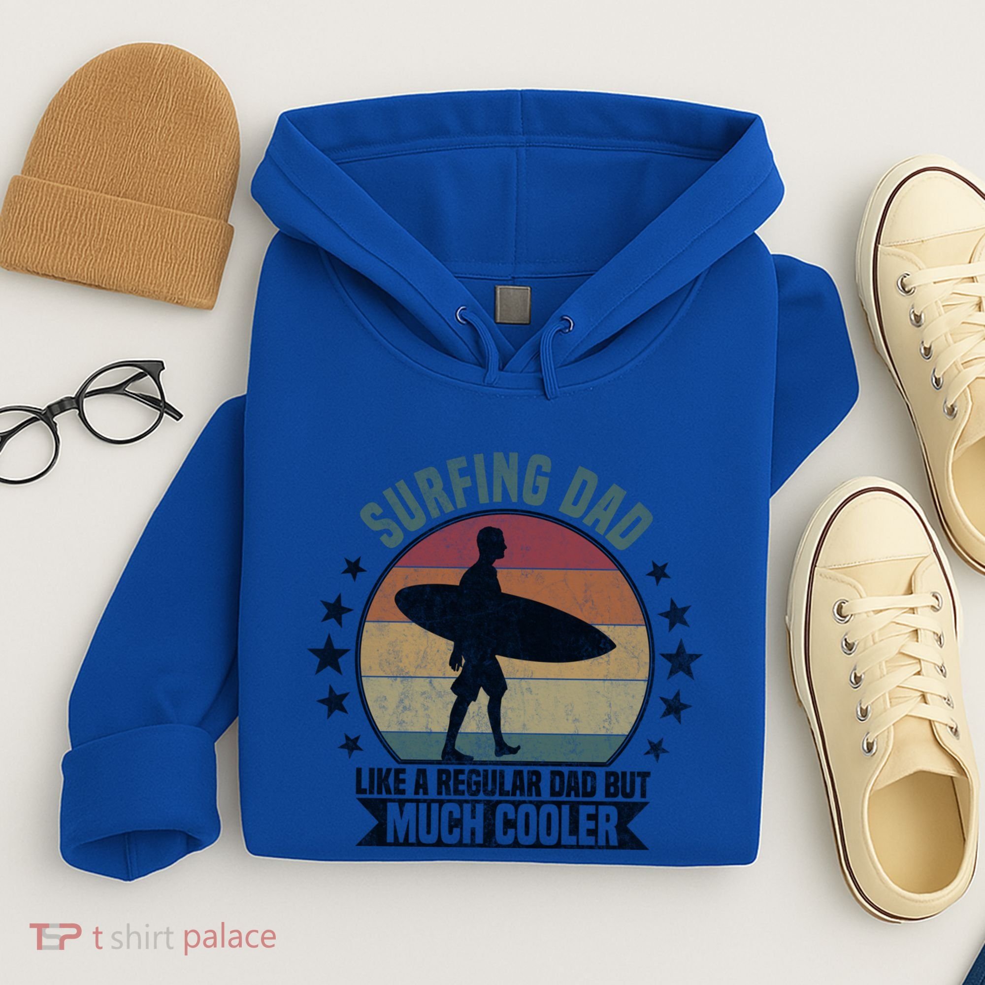Surfing Dad Surfer Papa Funny Cool Gift Hoodie