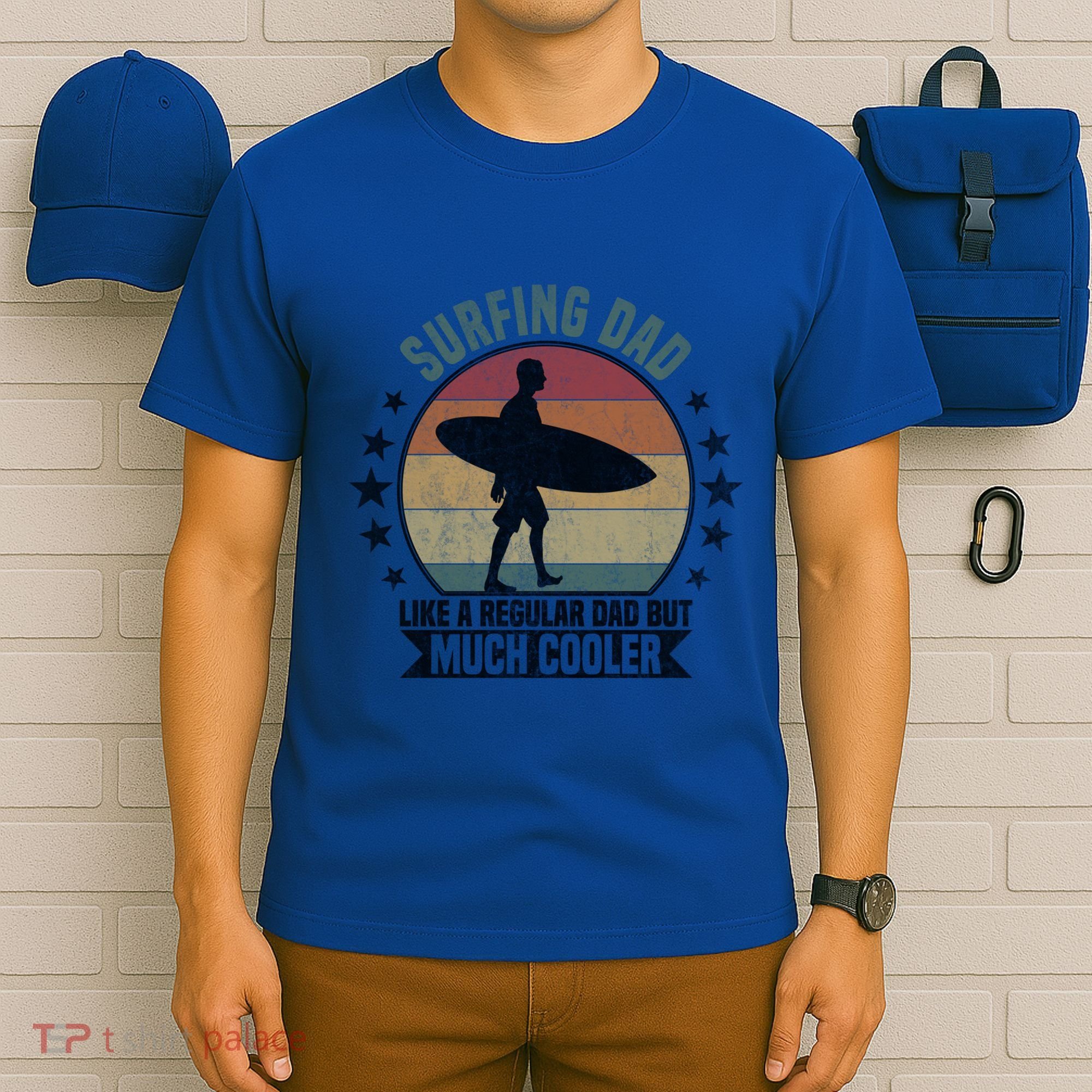 Surfing Dad Surfer Papa Funny Cool Gift T-Shirt