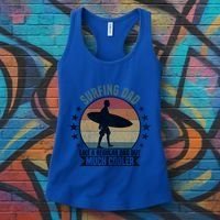 Surfing Dad Surfer Papa Funny Cool Gift Women's Tank Top thumb 3