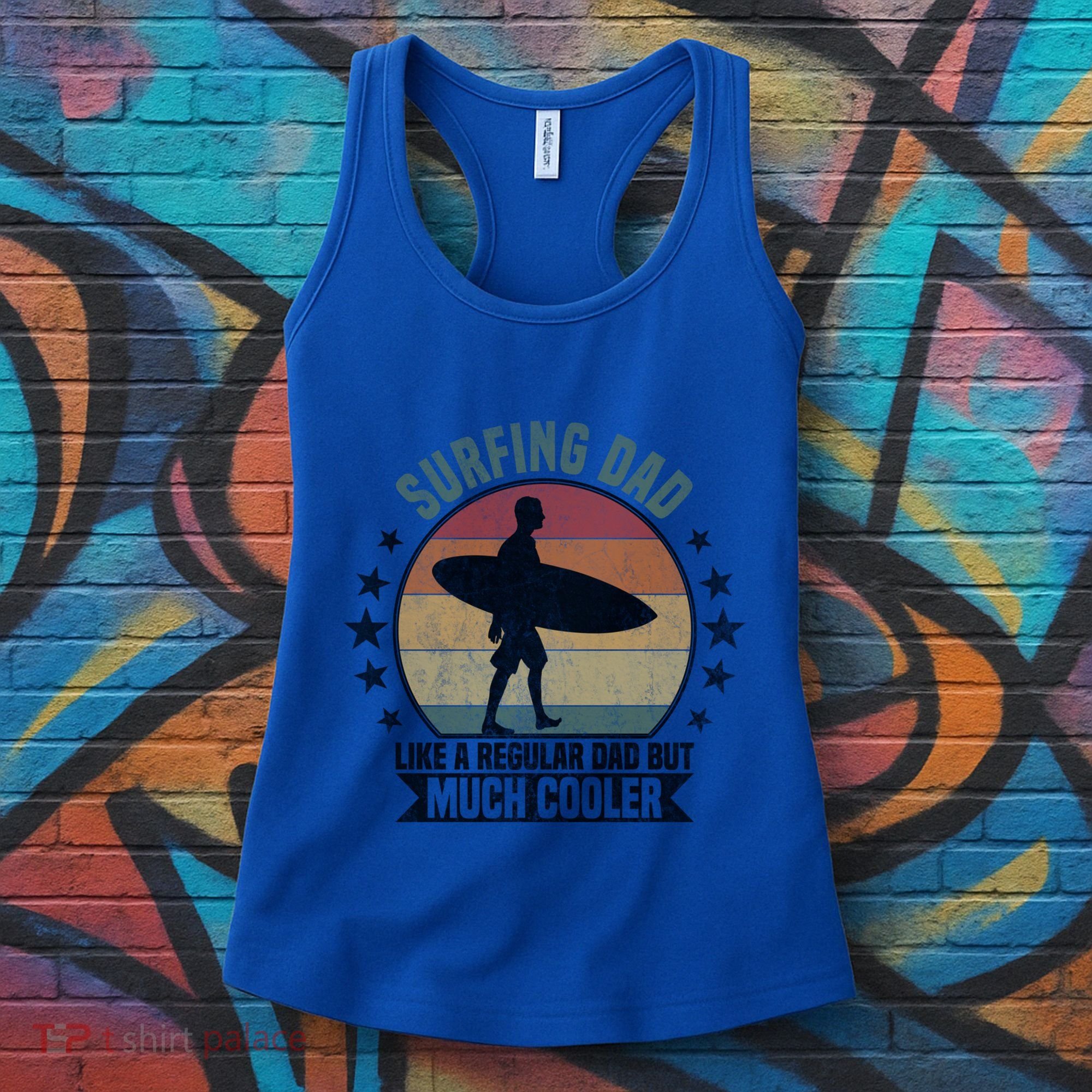 Surfing Dad Surfer Papa Funny Cool Gift Women's Tank Top