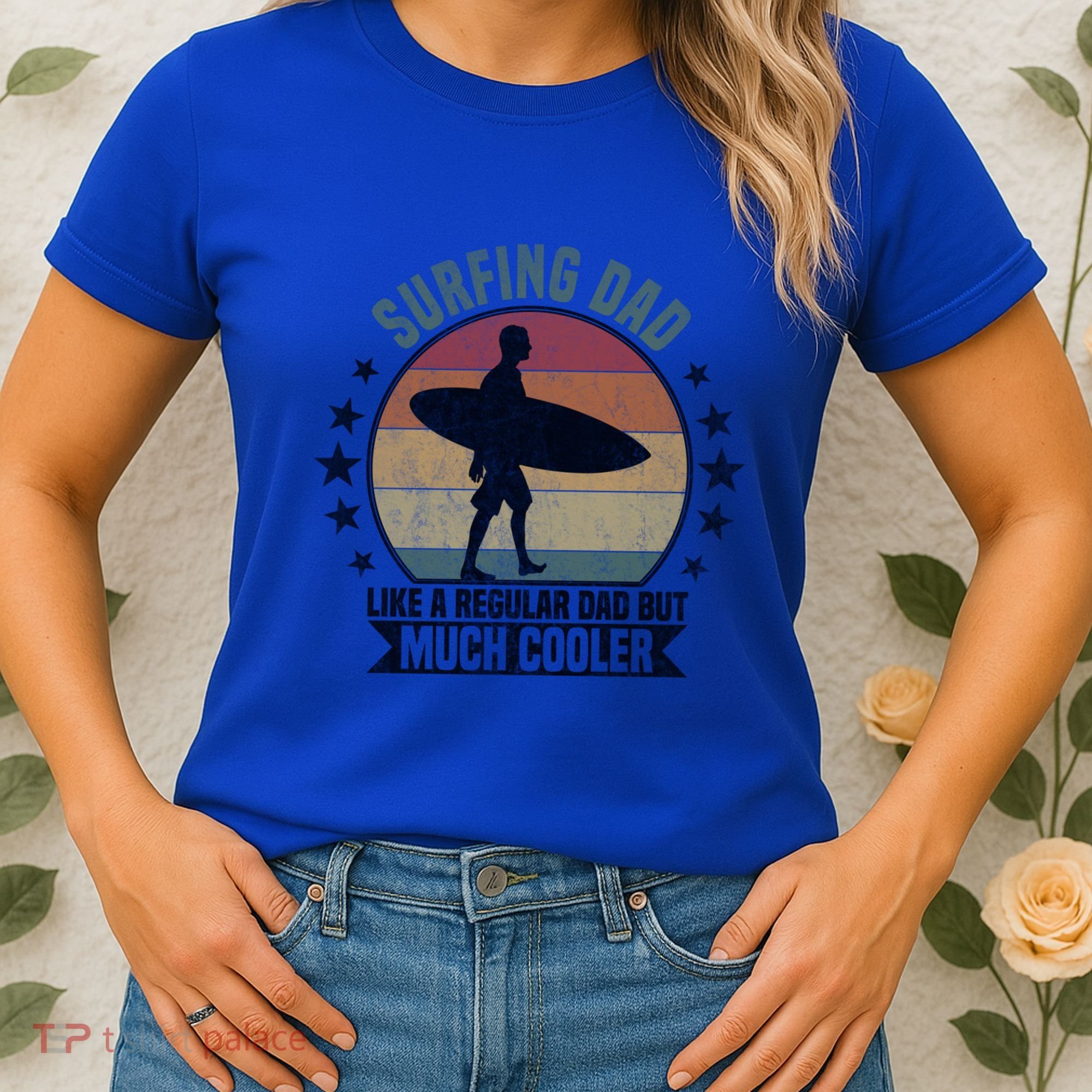 Surfing Dad Surfer Papa Funny Cool Gift Women's T-Shirt