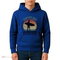 Surfing Dad Surfer Papa Funny Cool Gift Kids Hoodie thumb 4
