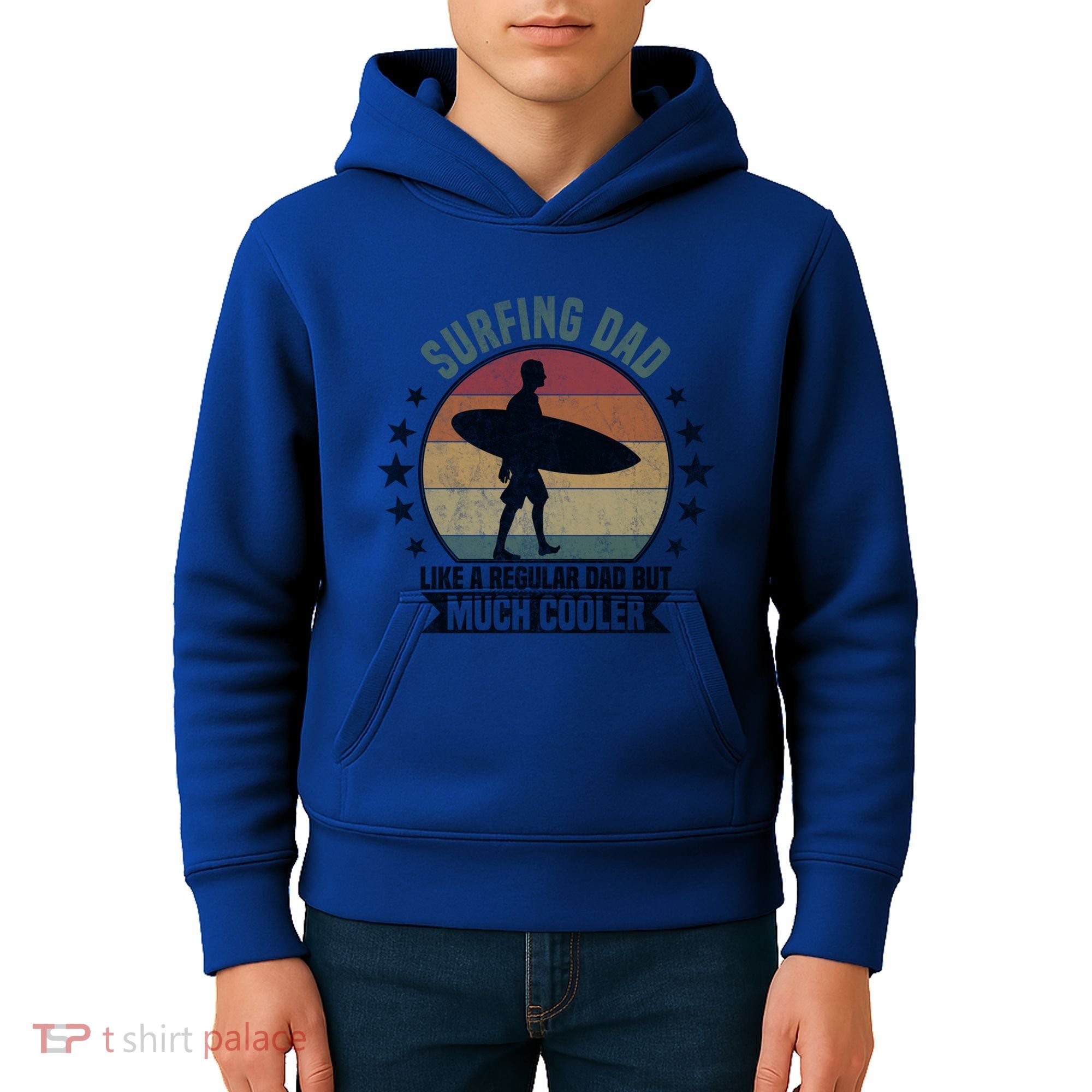 Surfing Dad Surfer Papa Funny Cool Gift Kids Hoodie