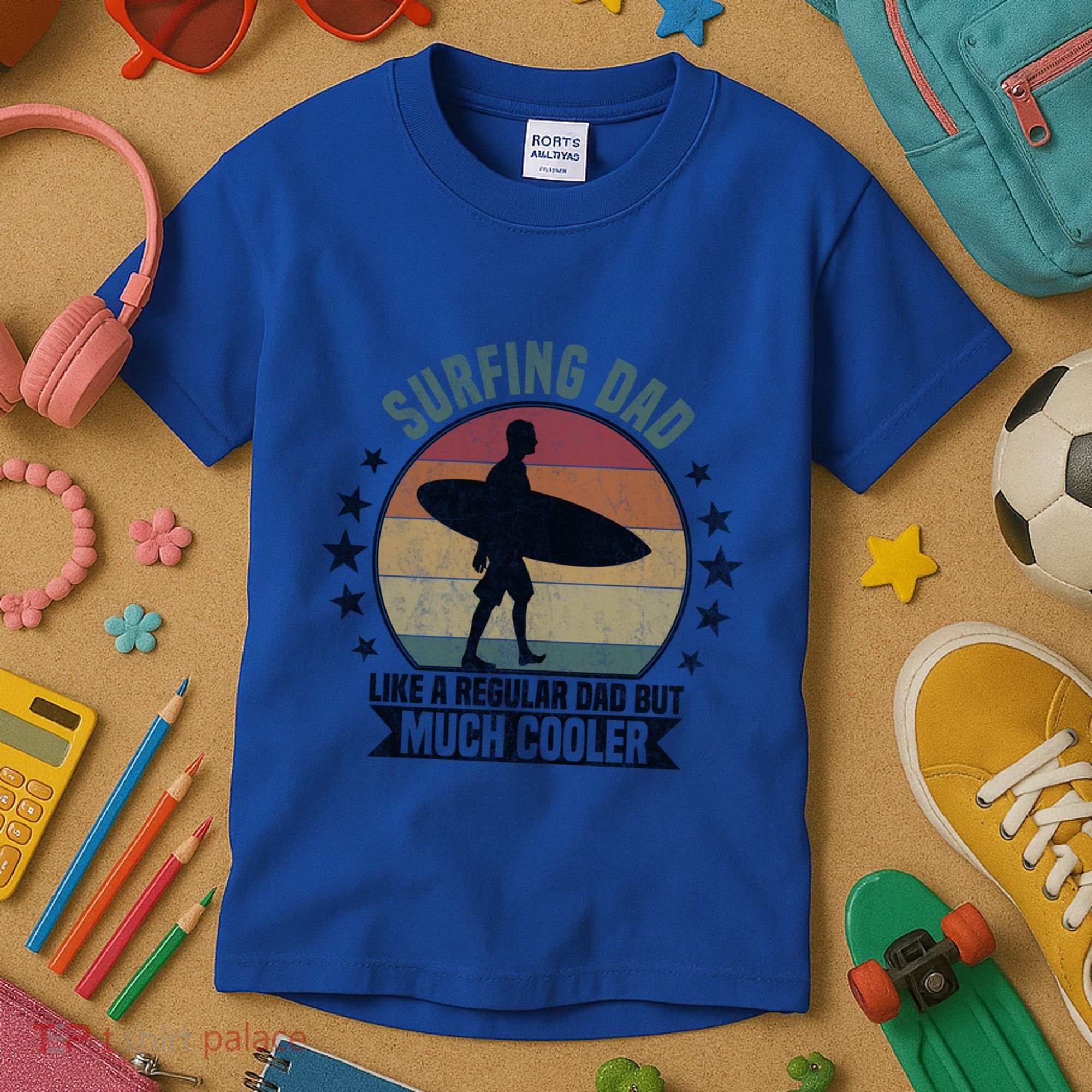 Surfing Dad Surfer Papa Funny Cool Gift Kids T-Shirt