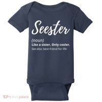Seester Definition Seester Dictionary Best Sister Ever Gifts Baby Bodysuit thumb 0