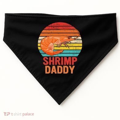 Shrimp Daddy Seafood Shellfish Vintage USA-Made Doggie Bandana