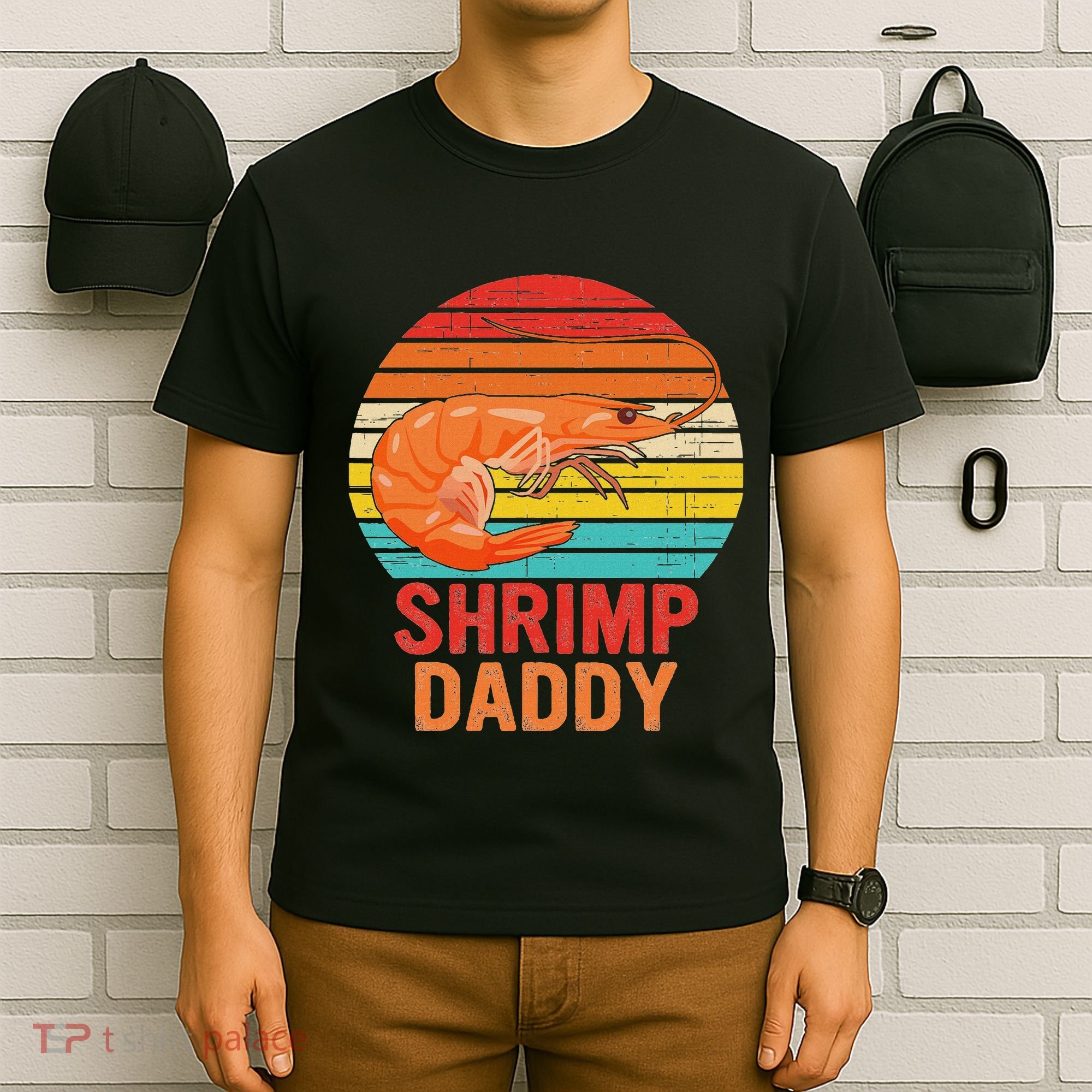 Shrimp Daddy Seafood Shellfish Vintage T-Shirt