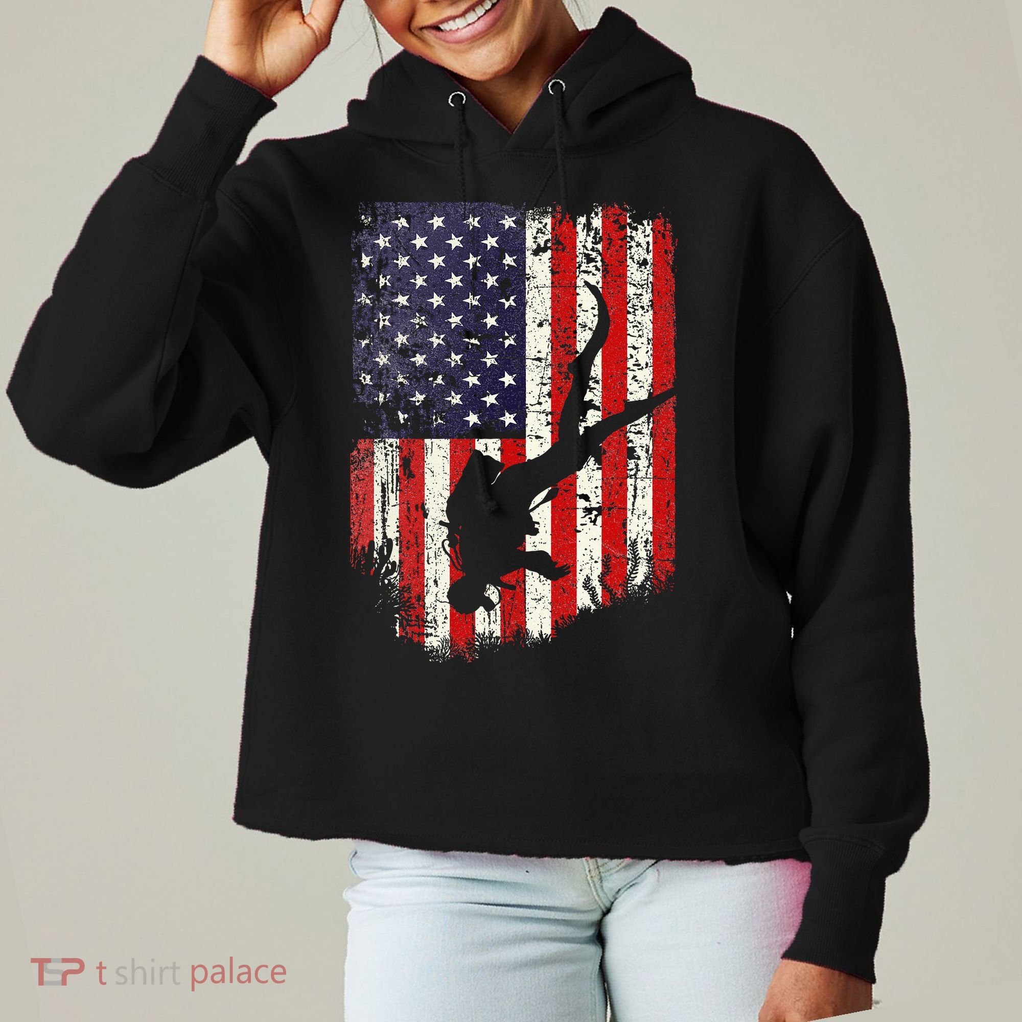 Scuba Diver Scuba Diving American Flag Ladies Heavyweight Boxy Pullover Hoodie