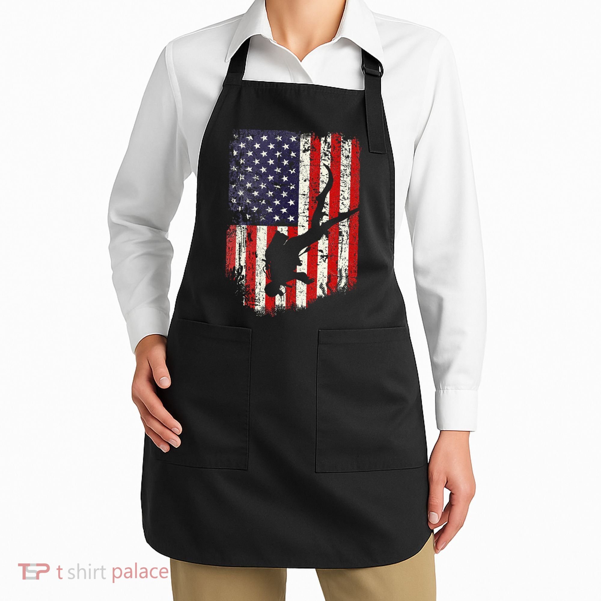 Scuba Diver Scuba Diving American Flag Apron