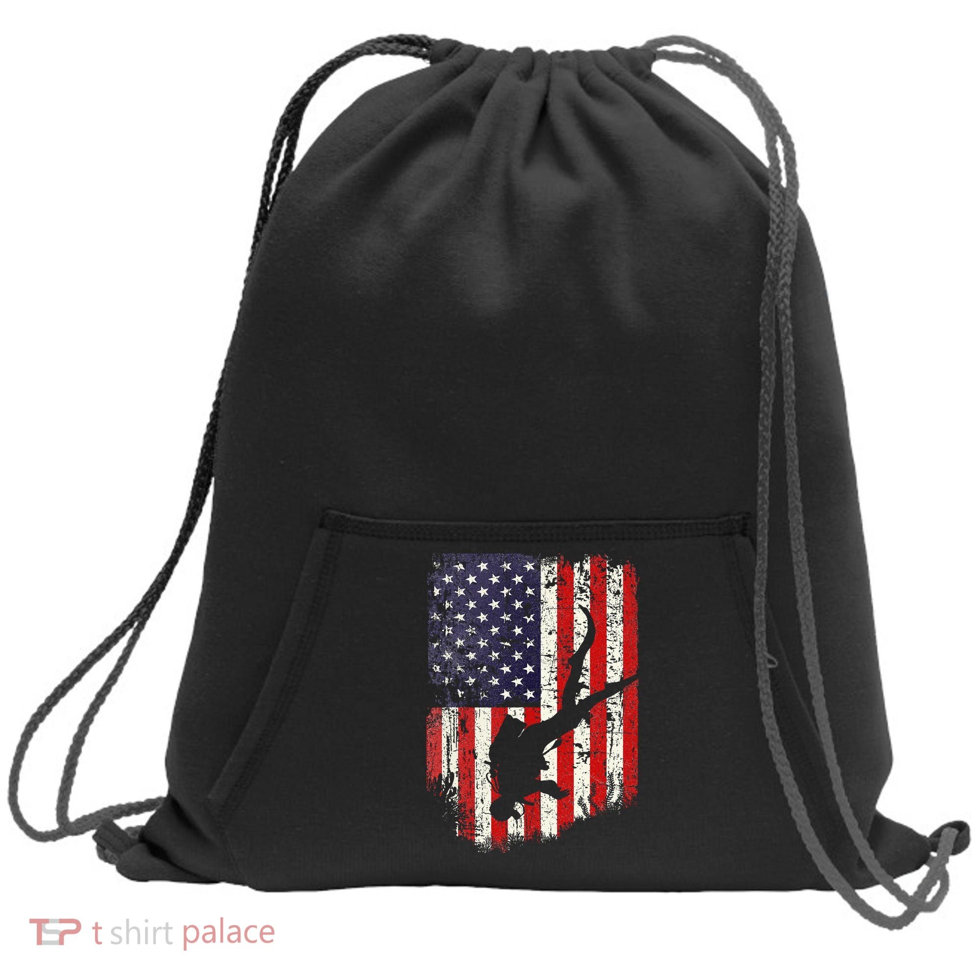 Scuba Diver Scuba Diving American Flag Sweatshirt Cinch Pack Bag