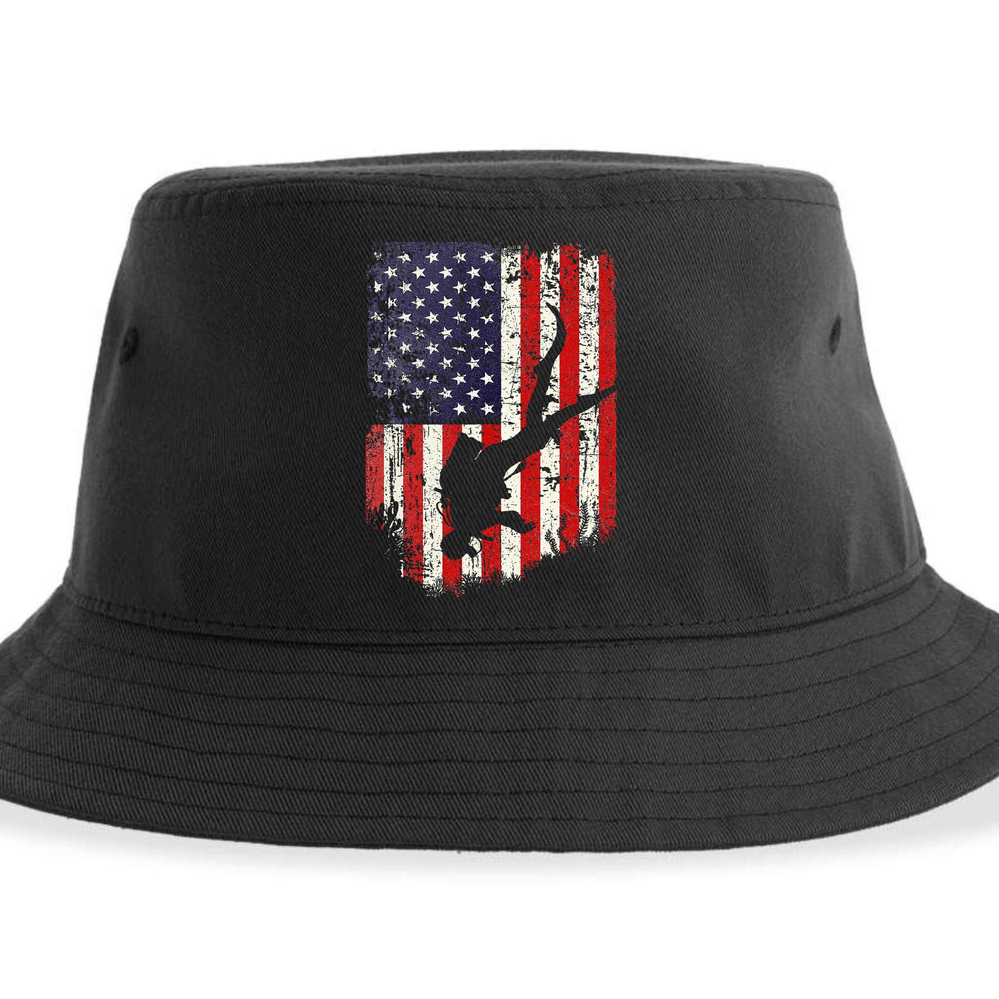 Scuba Diver Scuba Diving American Flag Sustainable Bucket Hat