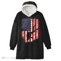 Scuba Diver Scuba Diving American Flag Hooded Wearable Blanket thumb 0