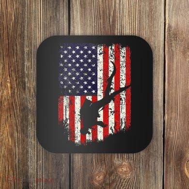 Scuba Diver Scuba Diving American Flag Coaster