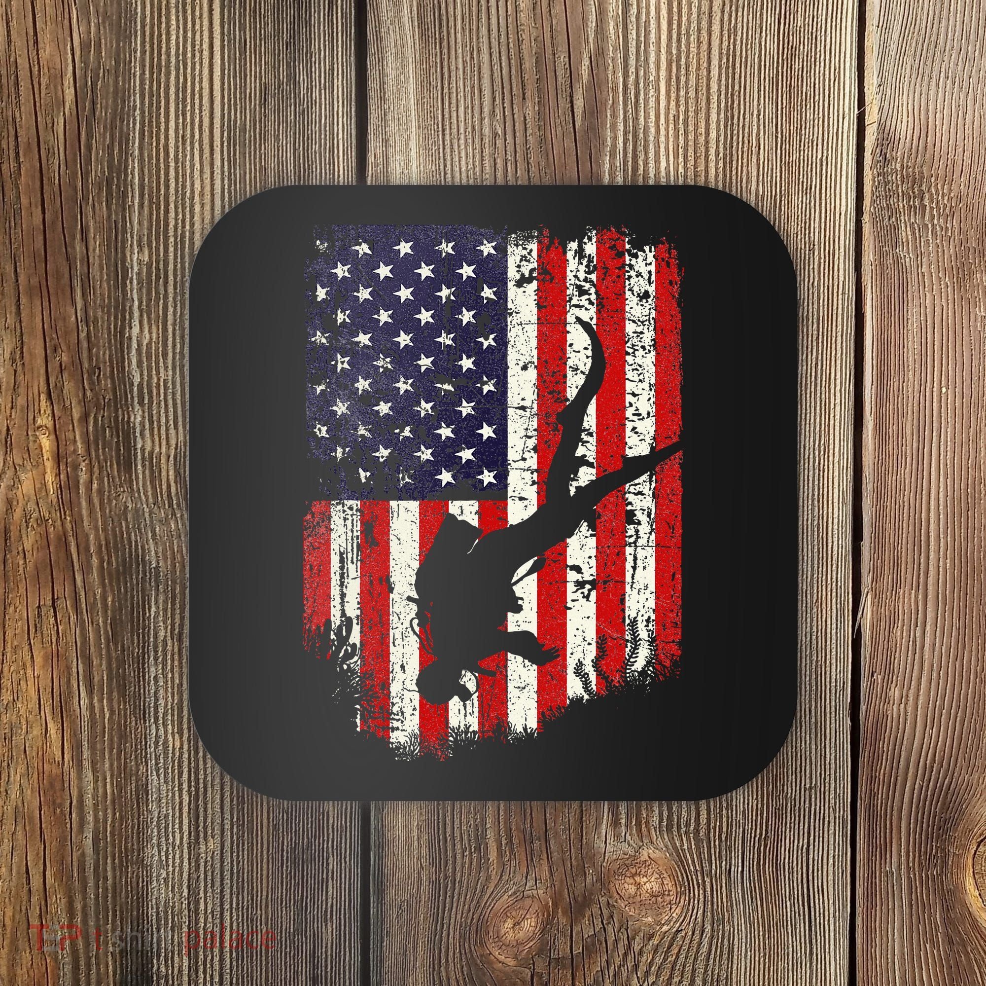 Scuba Diver Scuba Diving American Flag Coaster
