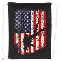 Scuba Diver Scuba Diving American Flag Drawstring Bag thumb 0