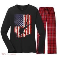 Scuba Diver Scuba Diving American Flag Women's Long Sleeve Flannel Pajama Set  thumb 0