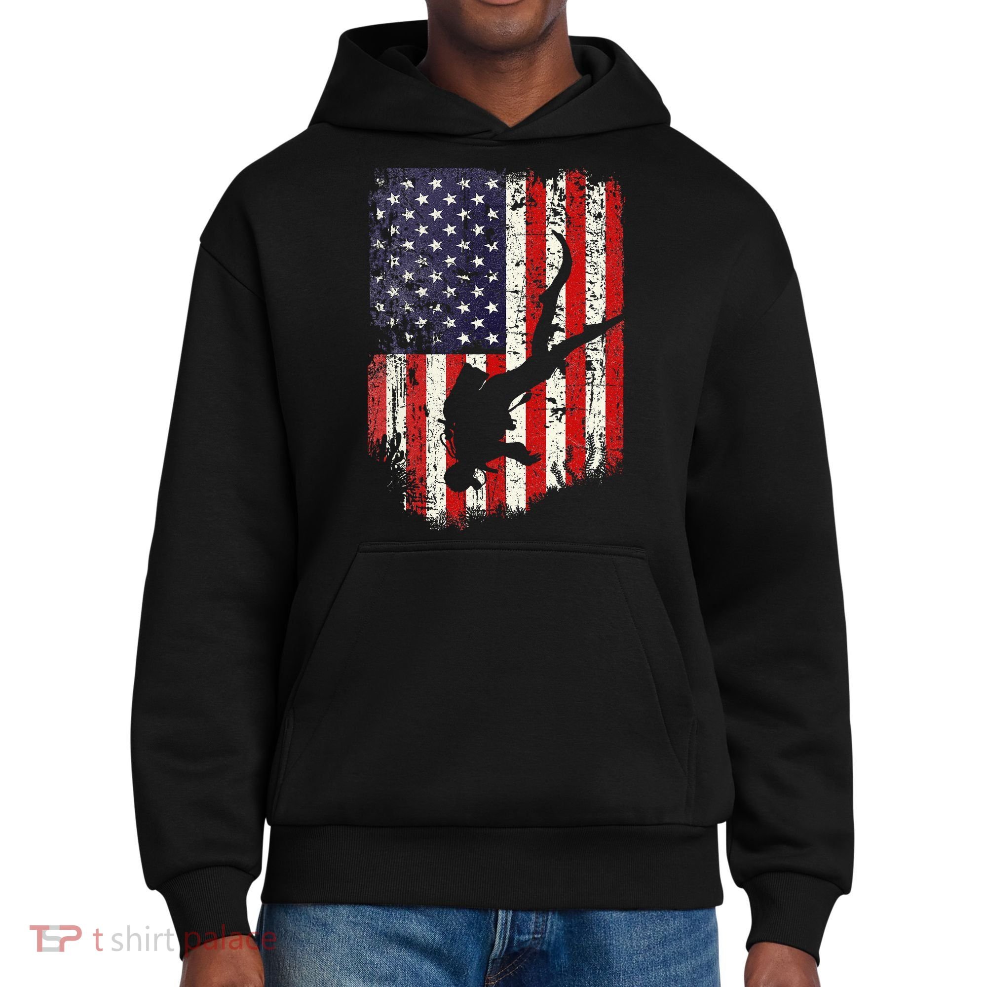 Scuba Diver Scuba Diving American Flag District V.I.T. Heavyweight Hoodie