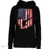 Scuba Diver Scuba Diving American Flag Womens Funnel Neck Pullover Hood thumb 0