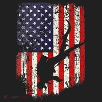 Scuba Diver Scuba Diving American Flag Urban Oversized Heavyweight T-Shirt thumb 2