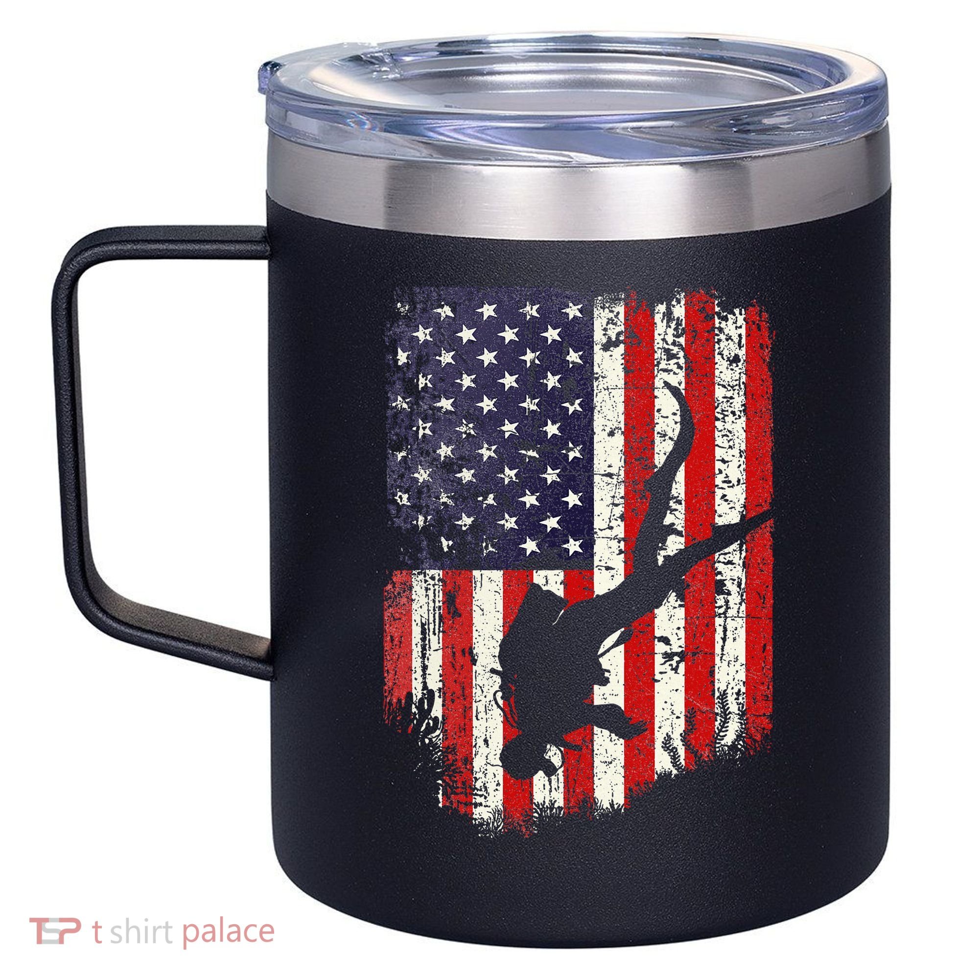 Scuba Diver Scuba Diving American Flag 12oz Stainless Steel Coffee Mug