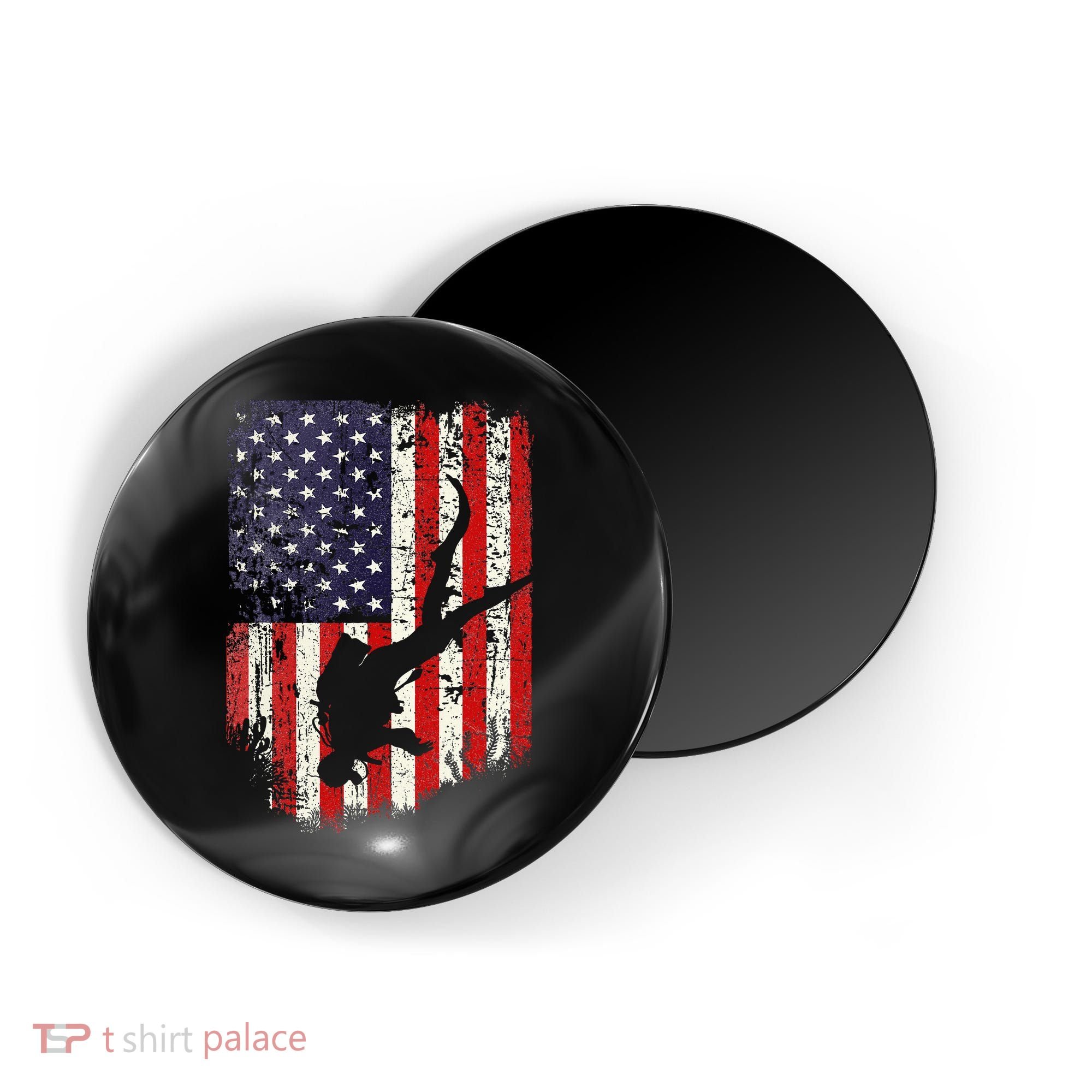 Scuba Diver Scuba Diving American Flag Magnet
