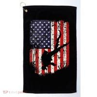 Scuba Diver Scuba Diving American Flag Golf Towel thumb 0